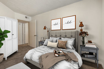 Carpeted bedrooms